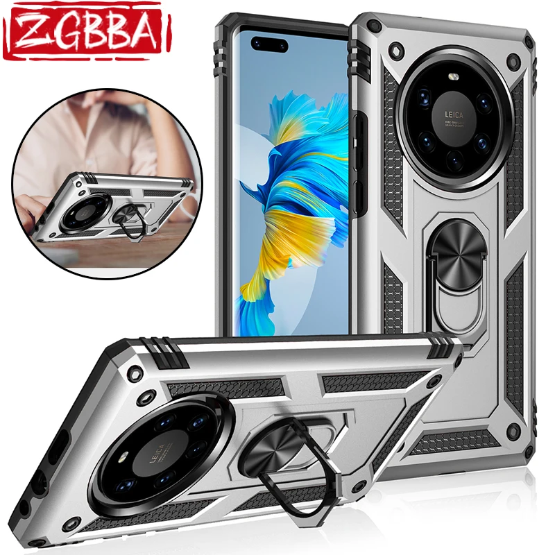 

Armor Magnetic Ring Holder Phone Case For Huawei Mate 40 30 20 Pro Plus 40 30 20 Lite 20X Shockproof Kickstand Protection Cover