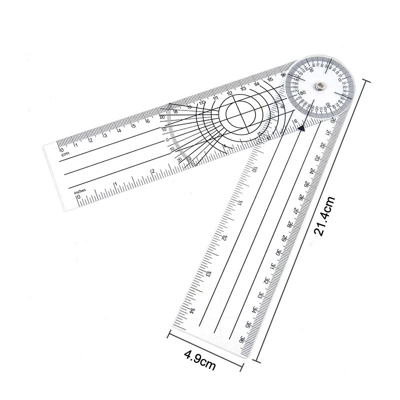 

1pc Measuring Tool 360 Degree Goniometer Angle Medical Spinal Angle Ruler Angle Inclinometer Ruler Protractor Angle Finder