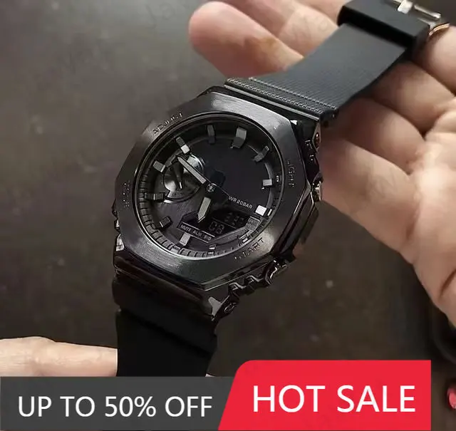 

Metal Case High-quality Full function Work GM-2100 Sport Quartz Digital Men's Watch GM GA alloy dial detachable LED Waterproof