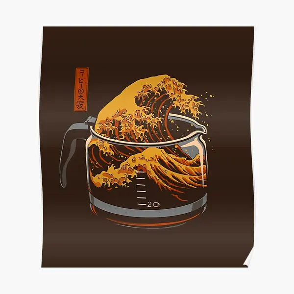 

The Great Wave Of Coffee Poster Painting Home Room Print Vintage Art Decoration Modern Decor Funny Mural Picture Wall No Frame