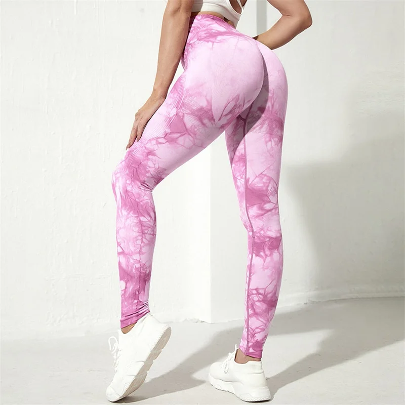 

Seamless Leggings Women Fitness Sports Leggins Tie Dye Yoga Pants Push Up Gym Clothes Workout Running Tights Sportswear Trousers