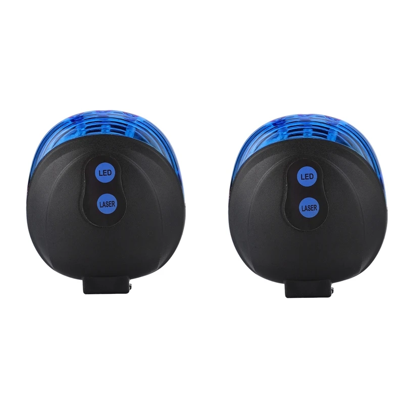 

2X Bike Taillight Cycling Red Lights Waterproof Bike Warning Light With 2 Beams Bicycle Rear Light Blue