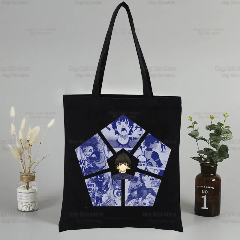 Холщовые сумки-тоут Isagi Yoichi с синим замком повседневные экологически чистые