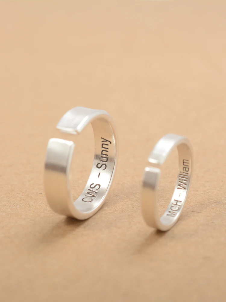 

men's and women's couple's sterling silver rings