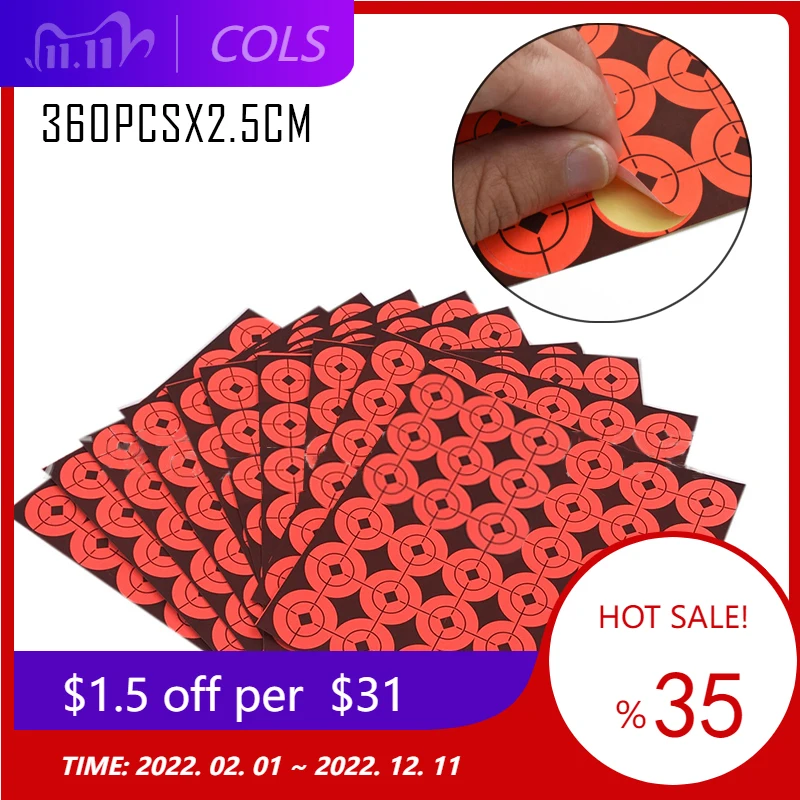 

360 pcs Self Adhesive Shooting Targets Stickers Outdoor Hunting Target for Long&Short Range Shooting Paintball Accessories