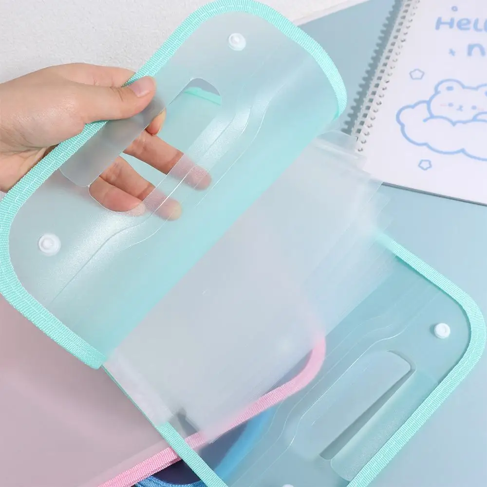 13 Pockets A4 Expanding File Folder Waterproof Large Capacity Accordian Storage Bag Handle Vertical Organizer