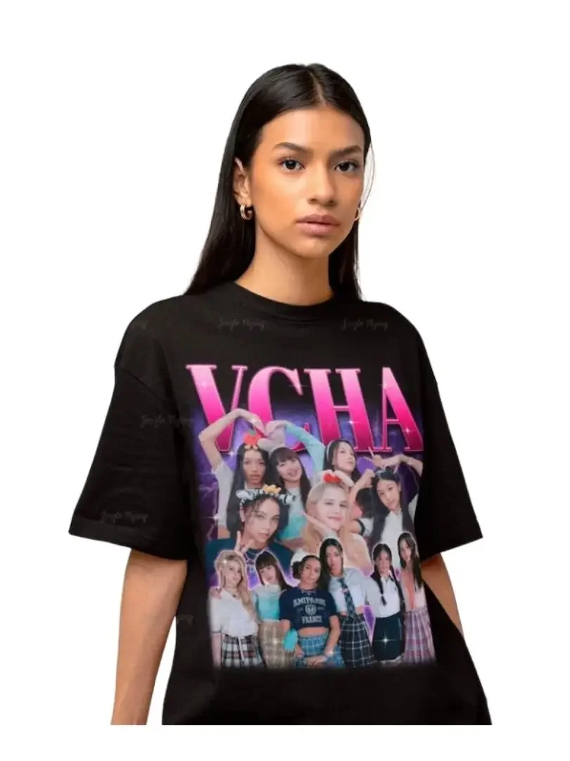 Футболка Vcha Kpop в стиле ретро 90-х годов подарок фанату футболка большого размера