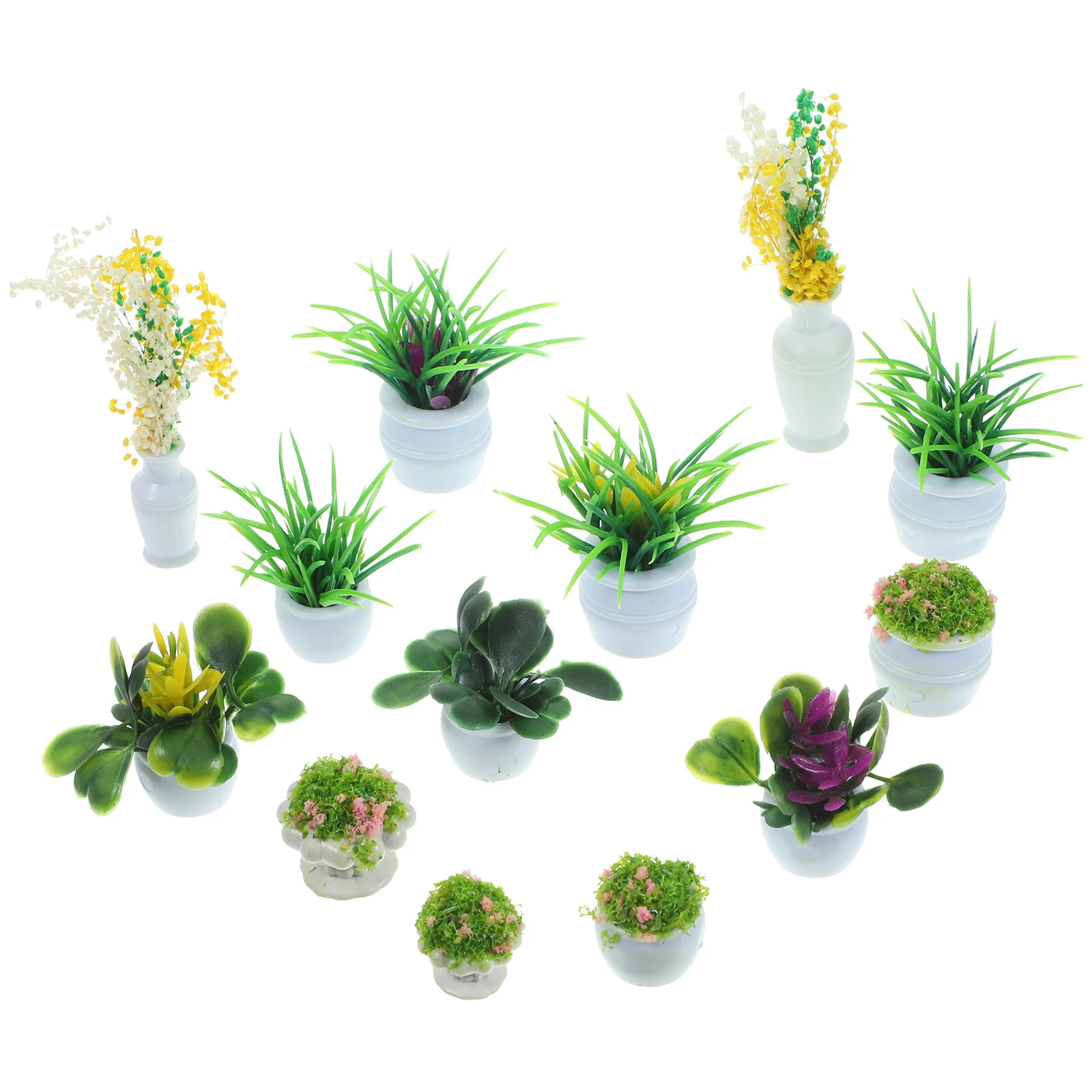 

13 Pcs Miniature Potted Plants for House Mini Bonsai Flower Models Fake Greenery Decorations