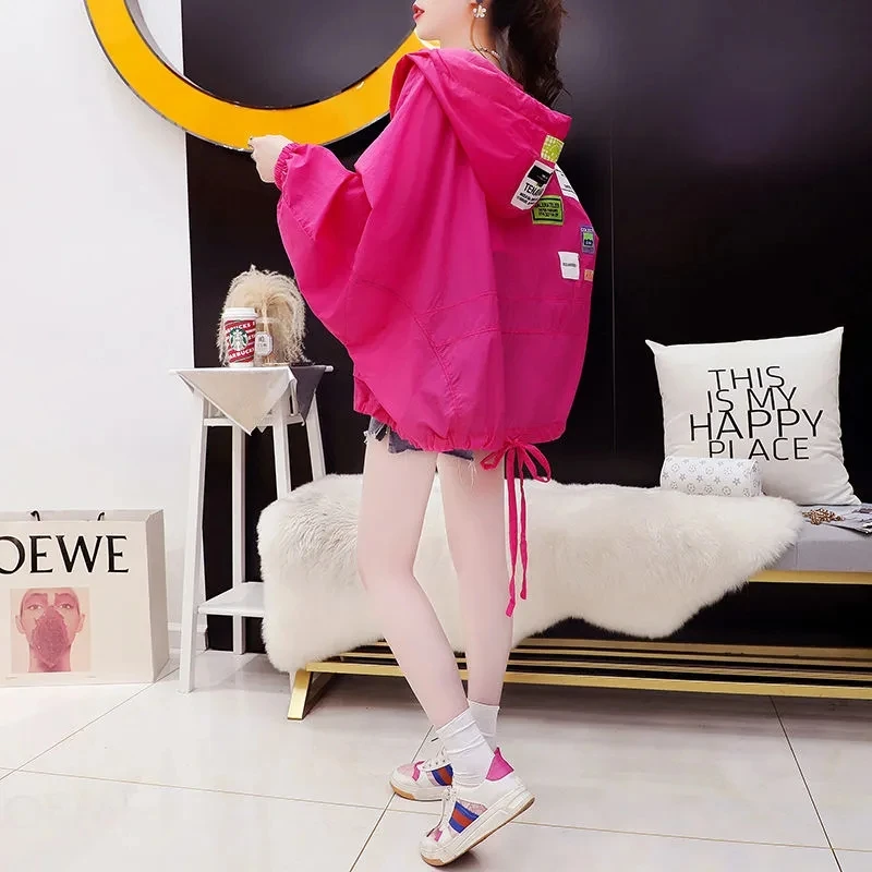 Женская короткая куртка Корейская версия Солнцезащитная одежда с капюшоном