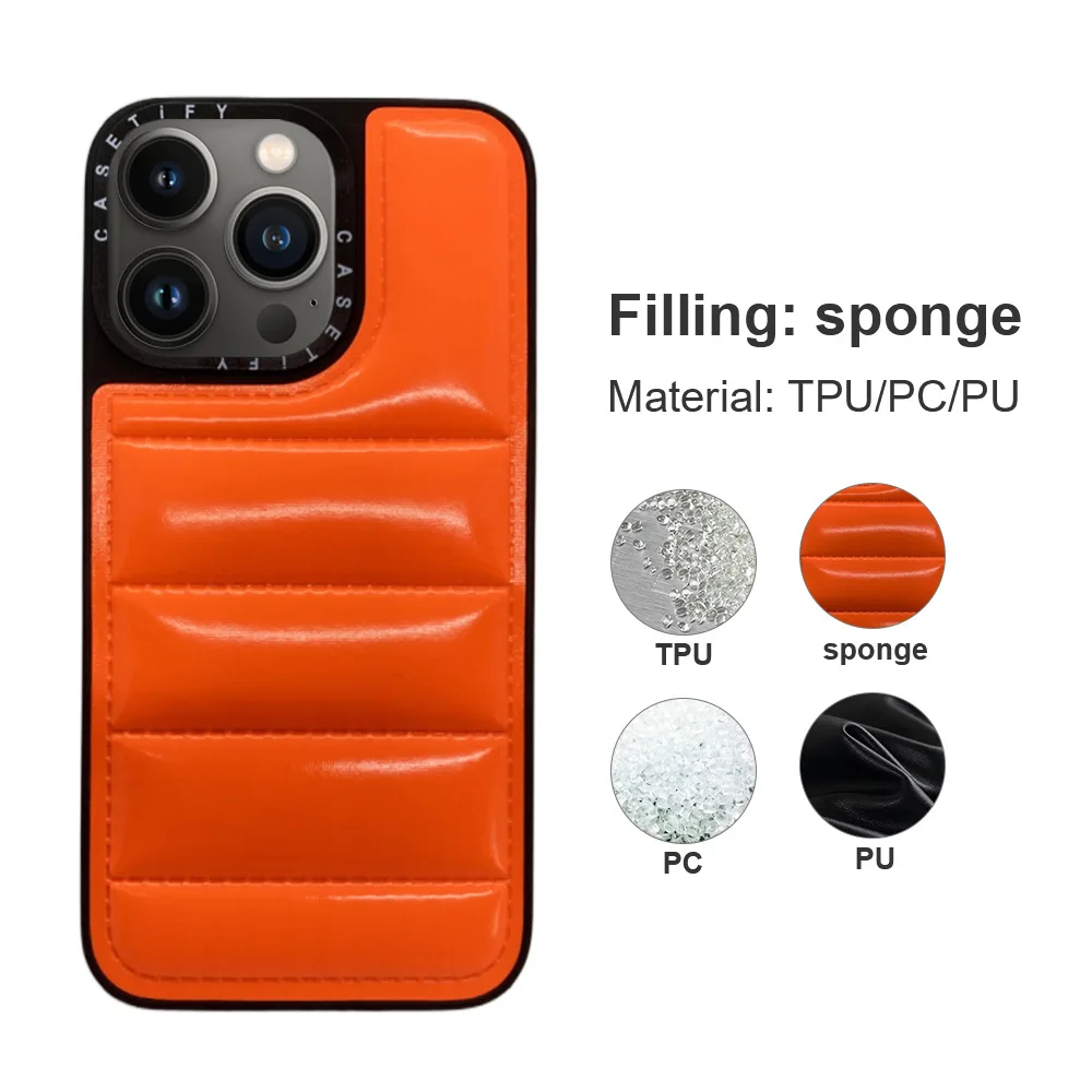 

Fashion Brand Down Jacket Phone Case For iPhone 13 12 11 Pro Max X XS XR 7 8 Plus SE 2020 The Puffer Case Soft Silicone Cover