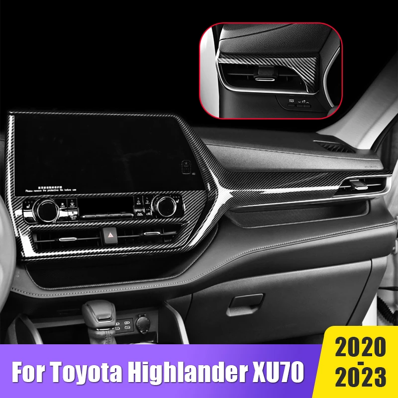 

Для Toyota Highlander XU70 2020 2021 2022 2023 ABS Автомобильная Центральная панель управления кондиционированием, декоративная крышка, наклейка