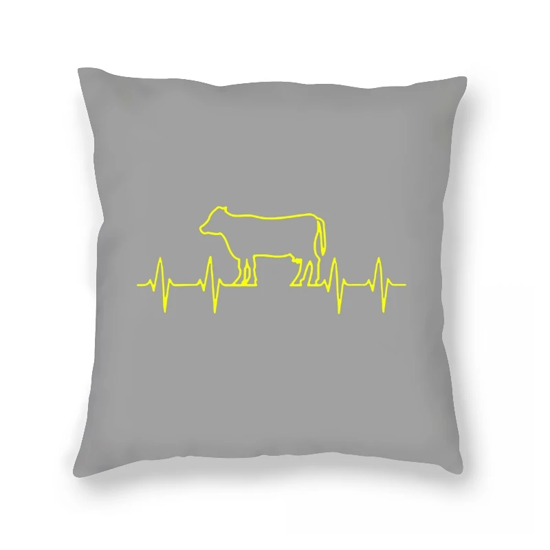 

REM Cow Heartbeat Soft Pillow Case Cattle Cow Lover Farm Country Cattle Show