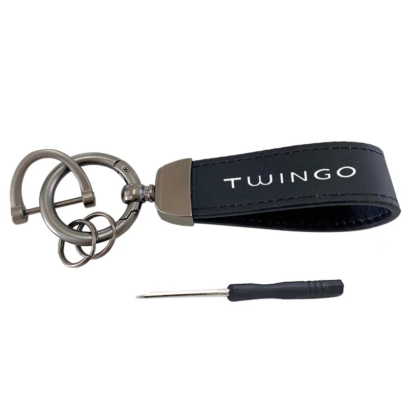 Top Layer Cowhide Key Chain For Renault Twingo 1 2 3 Car Accessories Custom Logo For Twingo Renault