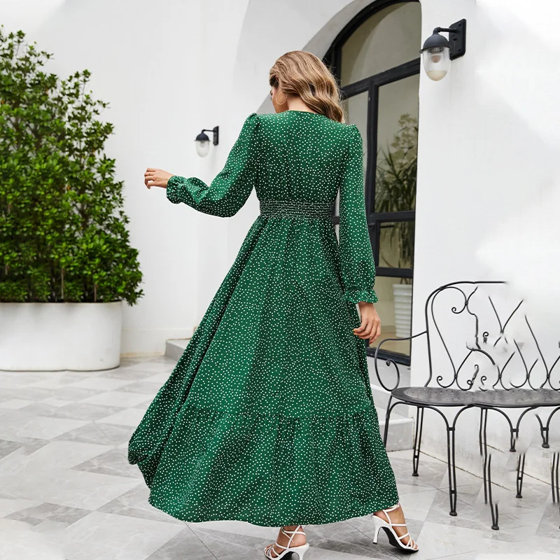 

Casual slim fashion sexy elegant 2023 new dress,Spring Gentle Style Feminine Style V-neck Long Sleeve Dress Autumn and Winter Wa