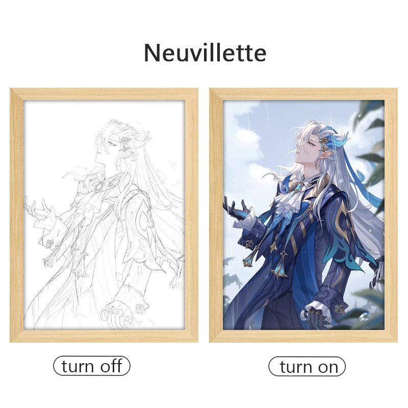 Genshin Impact Cosplay Furina Wriothesley светодиодный фонарик Ночная лампа Kaveh Venti Искусство Декор