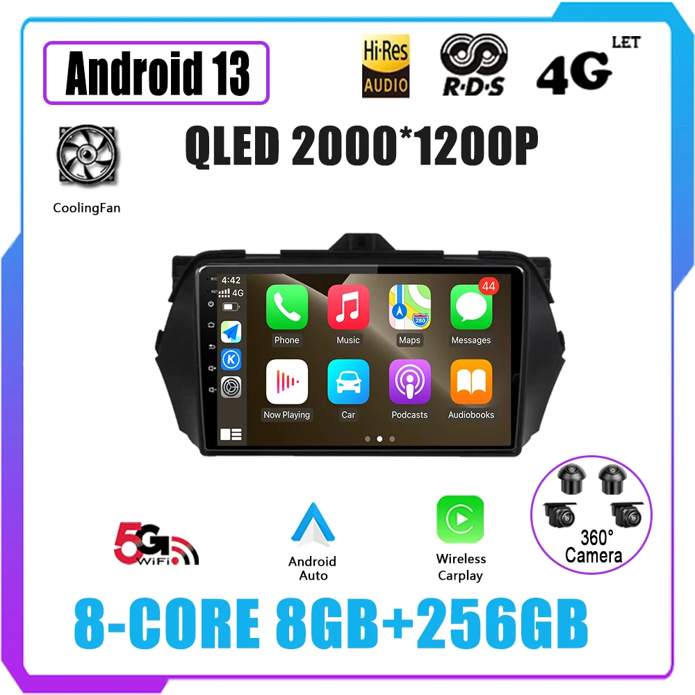 

Car Radio Stereo Multimedia Video Player Navigation GPS Wireless Carplay Android 13 For Suzuki Alivio 2015 2016 2017 2018 2019
