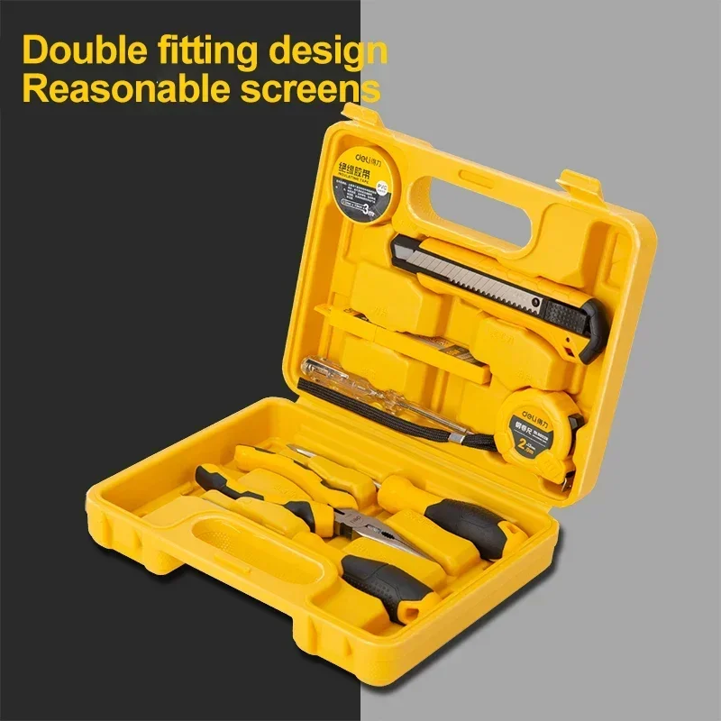 Набор инструментов Deli 8 шт. набор ручных для домашнего хозяйства с пластиковым