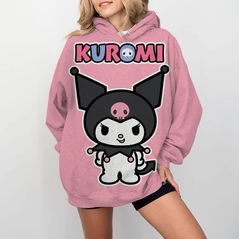 MINISO Couple Hoodies Fashion Coulomi Hello Kitty 3D Print Hoodie Men Women Fashion Casual Sport Sweatshirts Pullovers Hooded