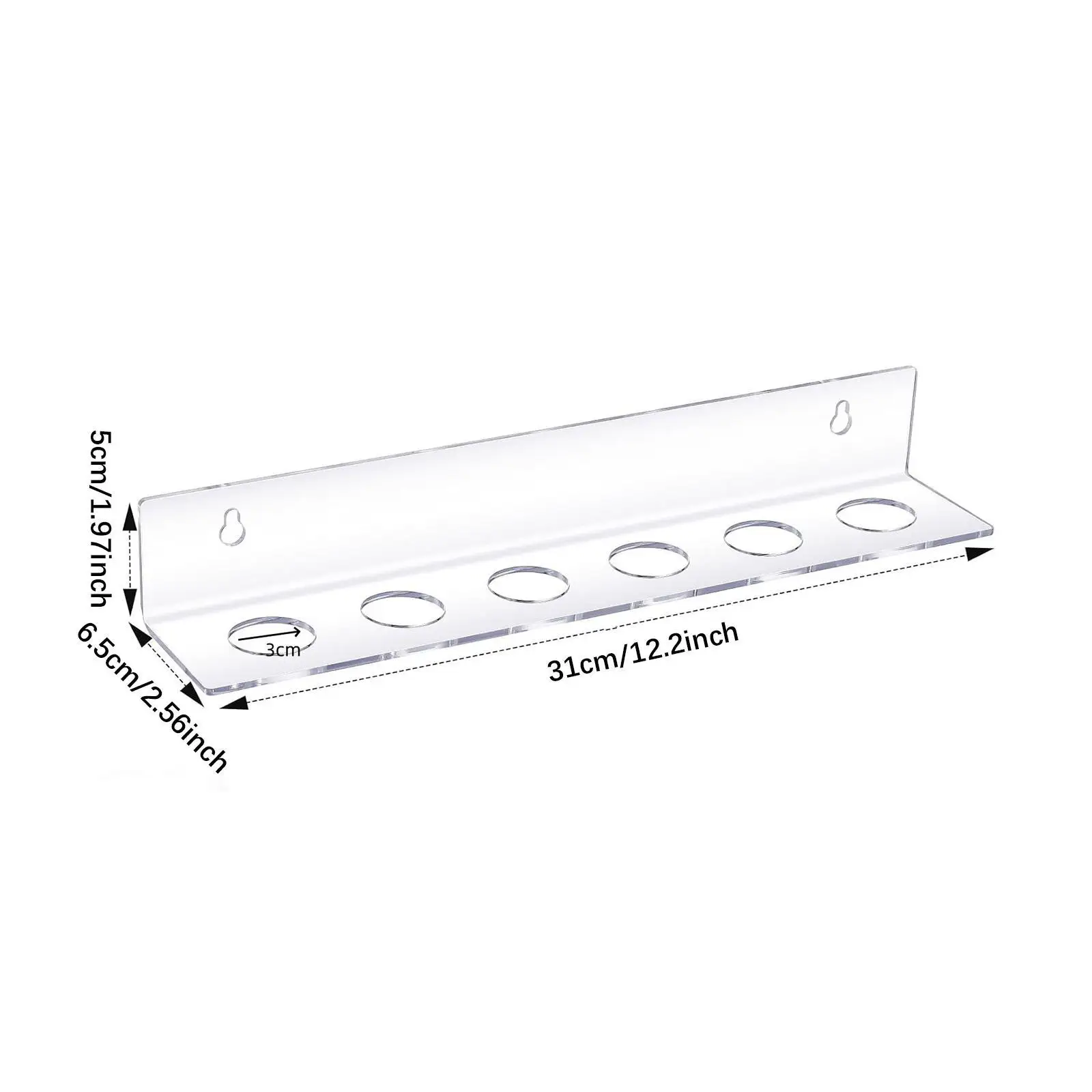 Прозрачная плавающая настенная полка в форме мяча для гольфа 12X2 5X2 дюйма