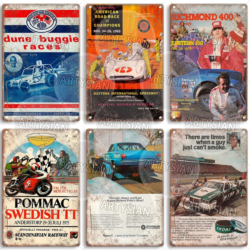 Винтажная металлическая вывеска для автогонок автомобильная выносливость