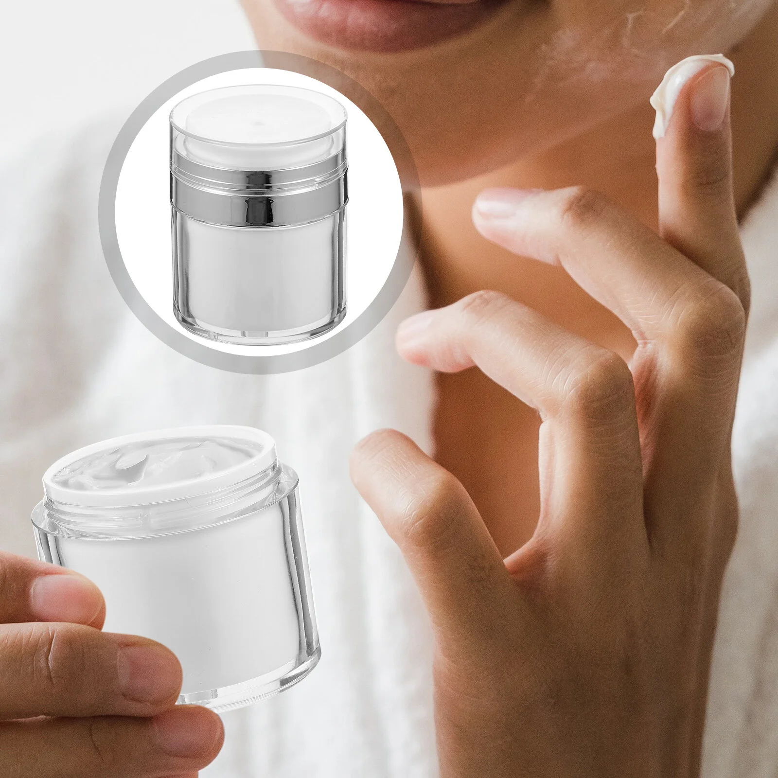 

2 Pcs Makeup Press-type Container Portable Lotion Bottle Sub Package Mini Spray Bottles Body Powder Airless