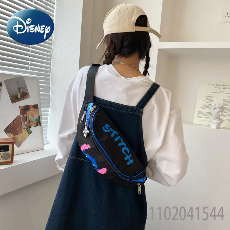 Disney Waist Bag Fashion Stitching Chest Bag Mickey Mouse Donald Duck Crossbody Bag for Girls Boys Women Large Capacity