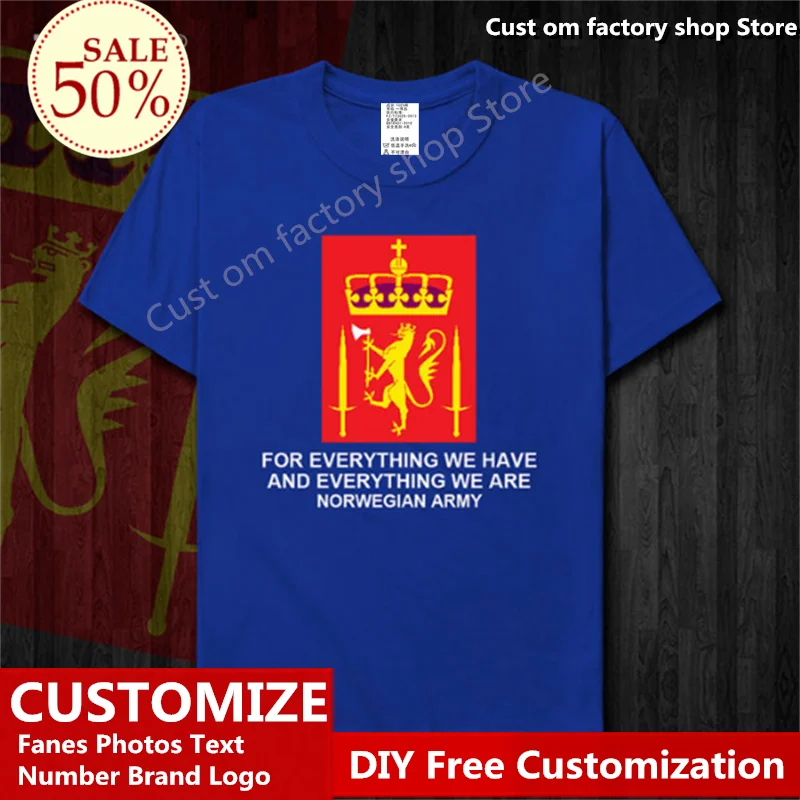 Норвежская армейская хлопковая футболка на заказ Джерси для фанатов самодельная