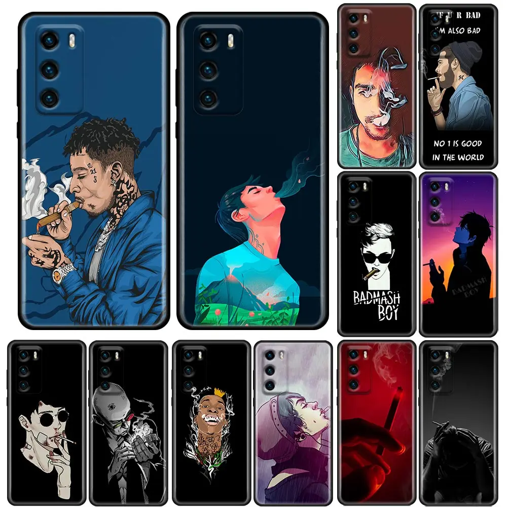 

Phone Case for Huawei P50 P50E P40 P30 P20 P10 Smart 2021 Pro Lite 5G Plus Soft Silicone Case Cover Bad Boys Smoking