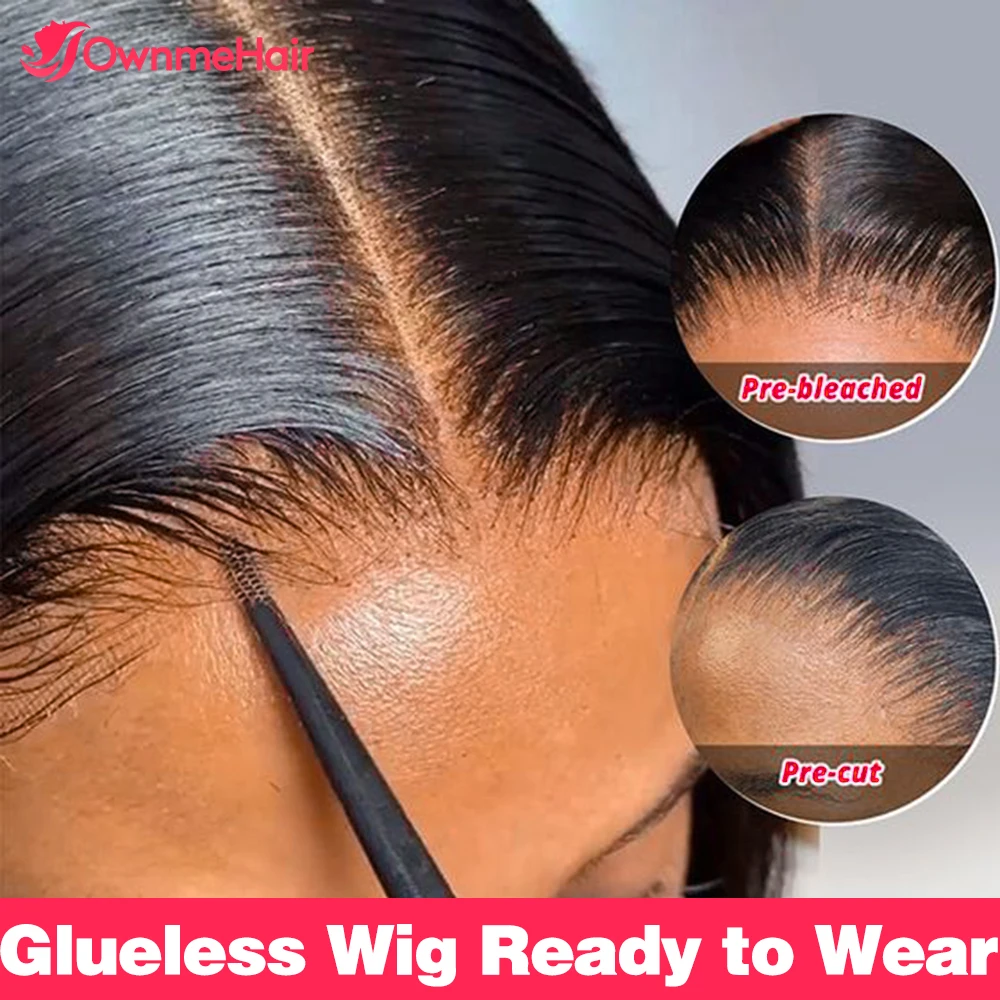 

Glueless Human Hair Wigs 13x4 Transparent Lace Frontal Wigs Ready to Wear 4x4 5x5 Lace Closure Wig Bleached Knots Pre Cut Lace