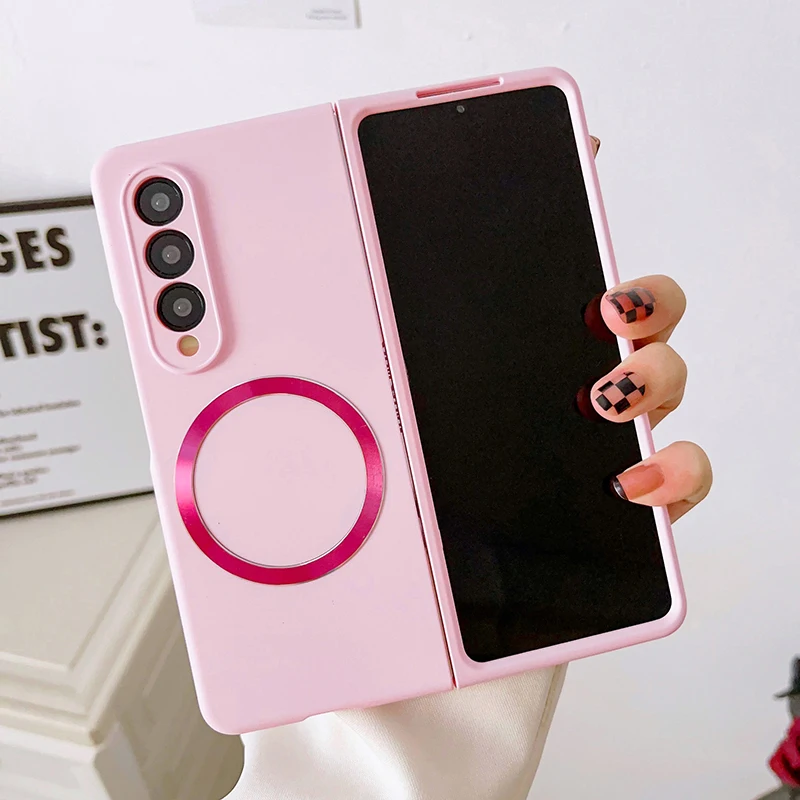 

Silicone Skin Feeling Magnetic Case for Samsung Galaxy Z Fold 3 Z Fold 4 5G Phone Case Full Protection Support Wireless Charging