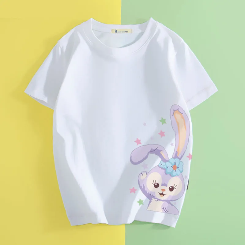 

Disney children's short-sleeved t-shirt 2022 summer new girls cute print loose tops children's clothing