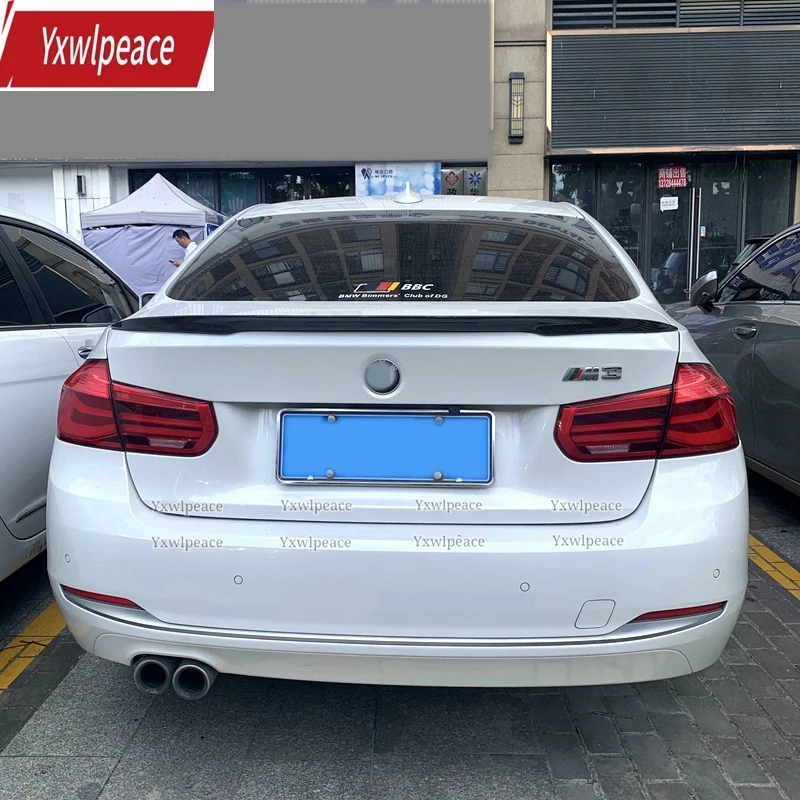 

For BMW 3 Series F30 2013--2018 Year P Style Spoiler High Quality ABS Plastic Carbon Fiber Look RearTrunk Lip Spoiler