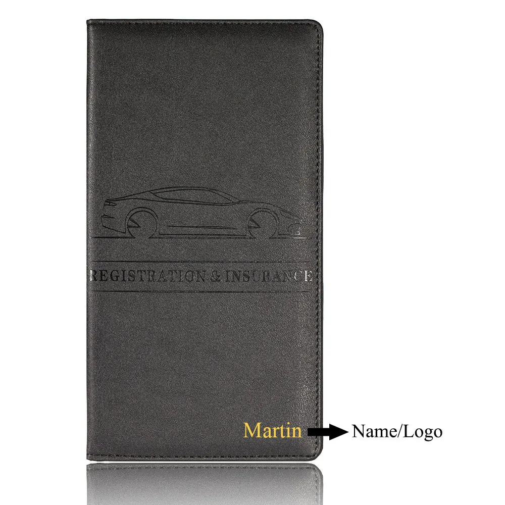 

Customized name New Style Car Document Holder Car Registration And Insurance Card Holder PU Leather License Registration Holder