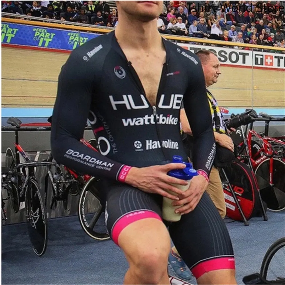 

HUUB Men Sports Short-Sleeved Triathlon Skinsuit Team Jumpsuit Trisuit Cycling Suit Ciclismo Bicycle Outdoor Sports Racing Suit