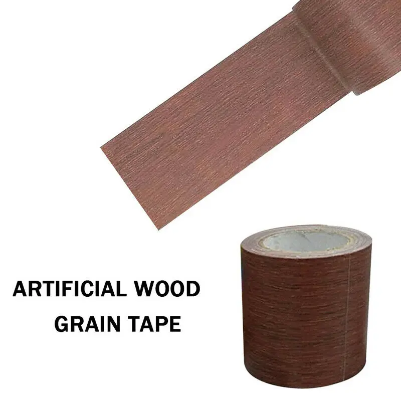 

1pc 4.5M/Roll Wood Grain Adhesives Tape Wall Decal Tape Sticker Kitchen Cabinets Wardrobe Repair Masking Tape For Furniture Care
