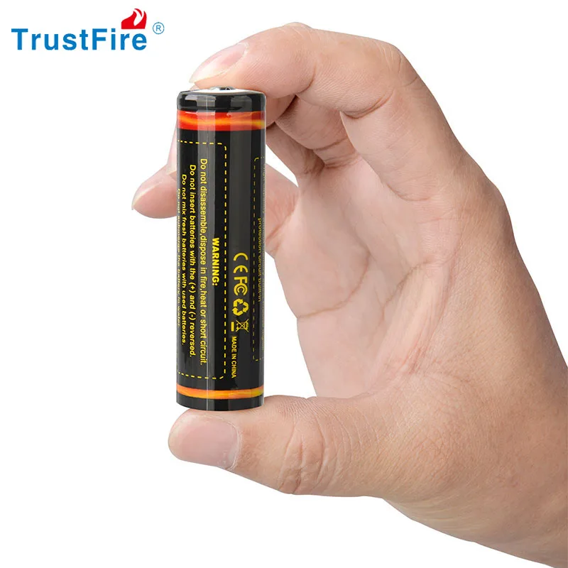 TrustFire 100% original 3.7V 18650 2400mAh 3000mAh 3400mAh li-ion Rechargeable Batteries 2PCS For Flashlight Toys With PCB images - 6
