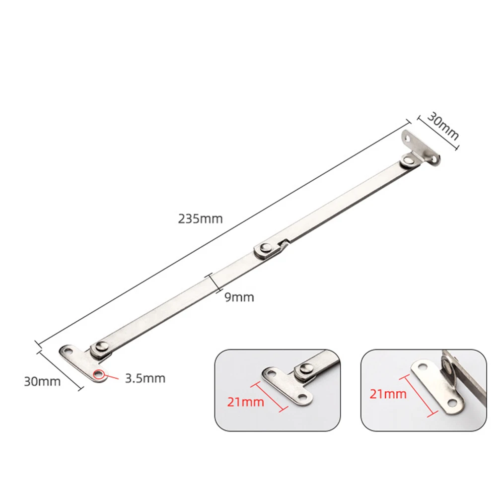 

2 Pcs Folding Door Stay Pull Rod Stainless Steel Cabinet Door Movable Lift Up Support Holder For Home Decoration Accessories