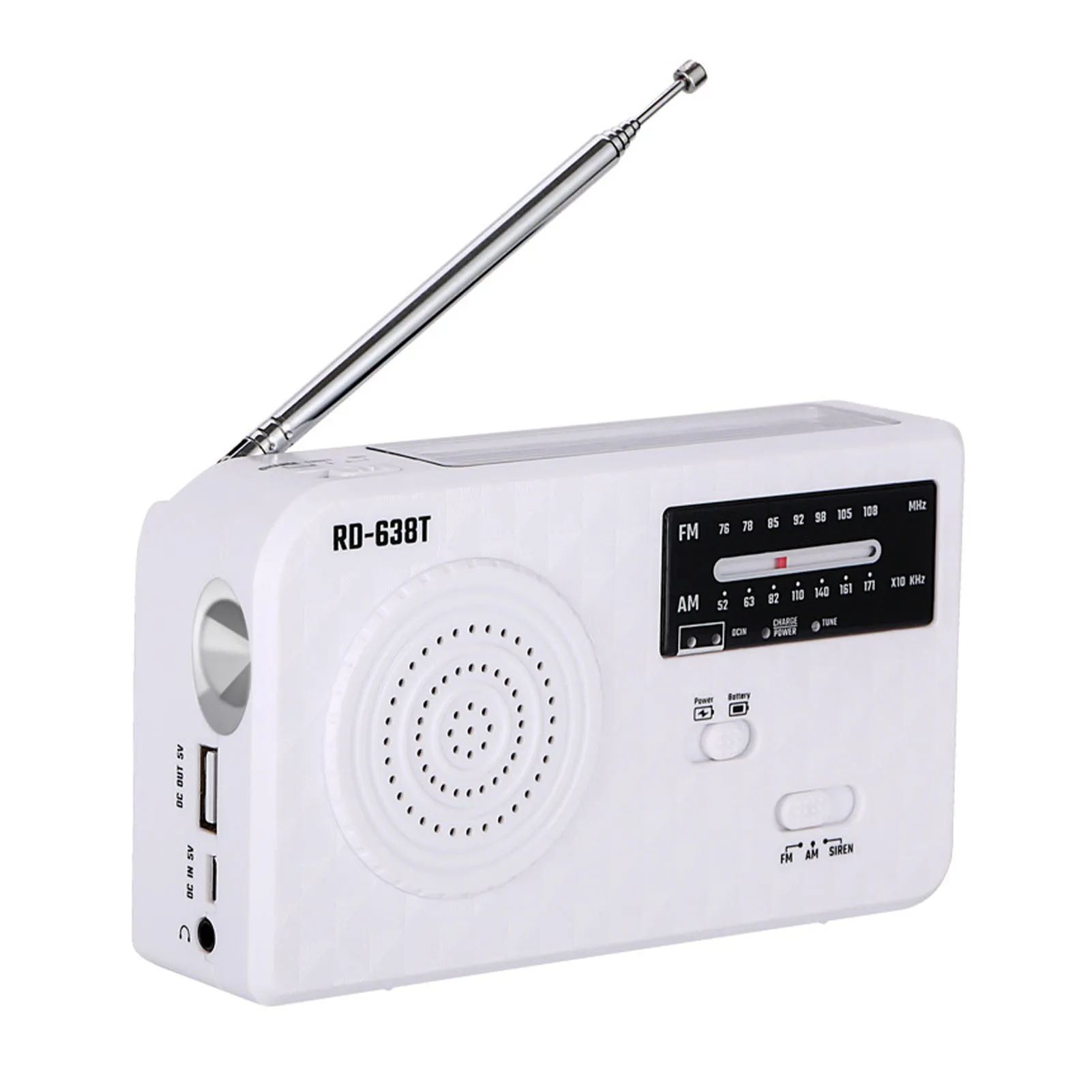 

Hand Crank Radio With Flashlight For Emergency Emergency Kit Multiple Power Sources Self Powered AM/FM Weather Radio With LED