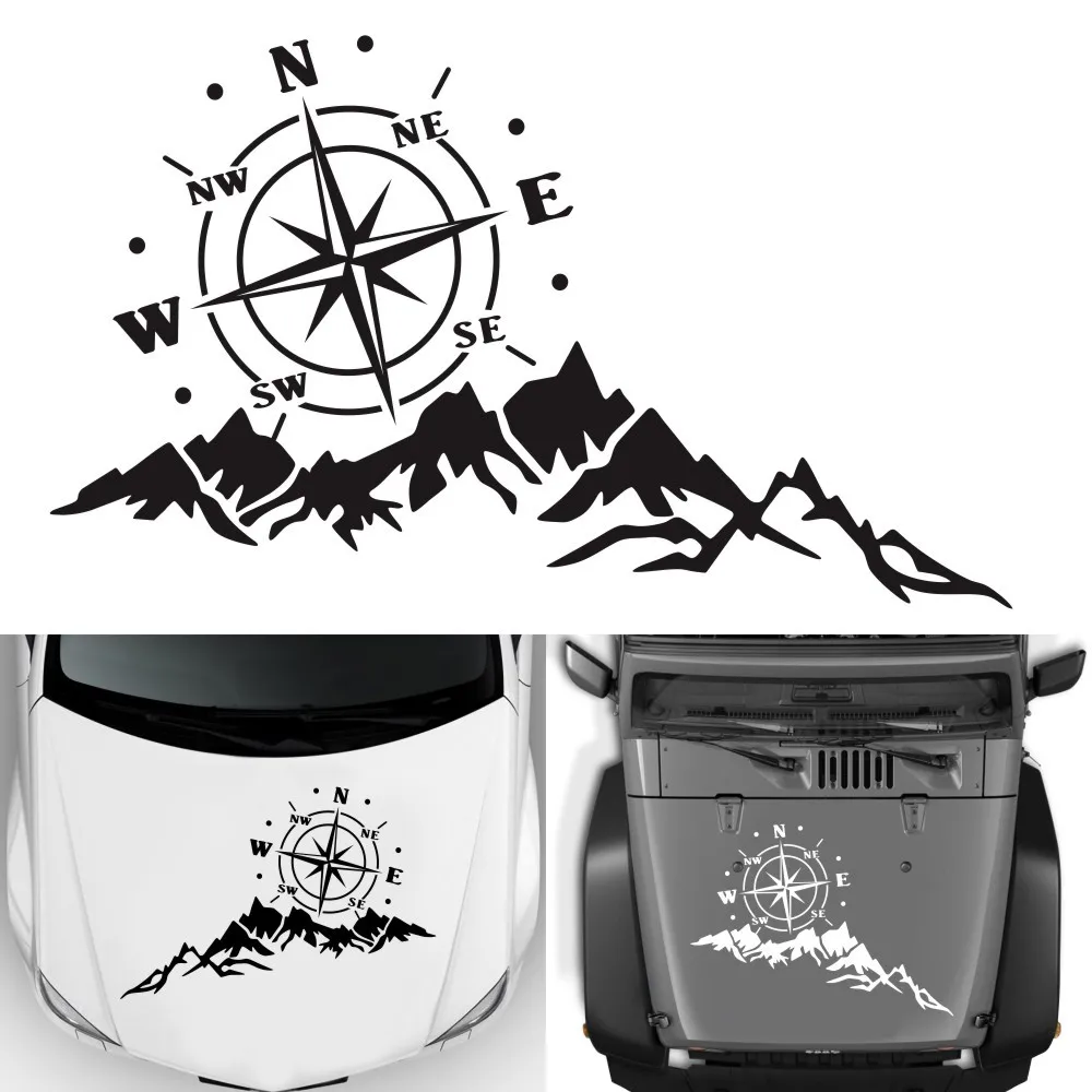 

Decal Body Sticker Motorhome Hood Navigation Compass Van 1PC Black Camper