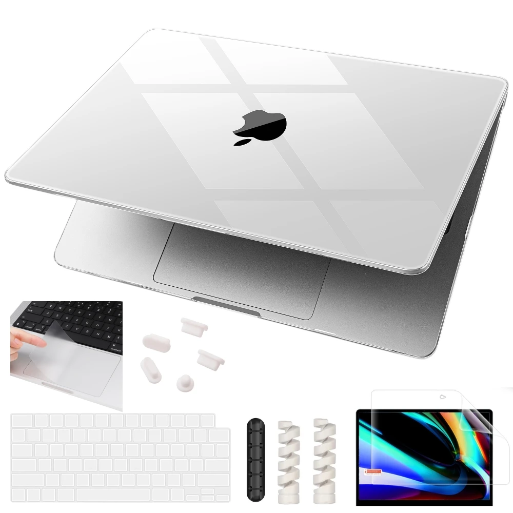 Чехол Crystal Clear Hard Shell для MacBook 2024 M4 Pro 14 16 M3 Air 13 15 A3113 A2941 A2681 M2 M1 A2337 A2338
