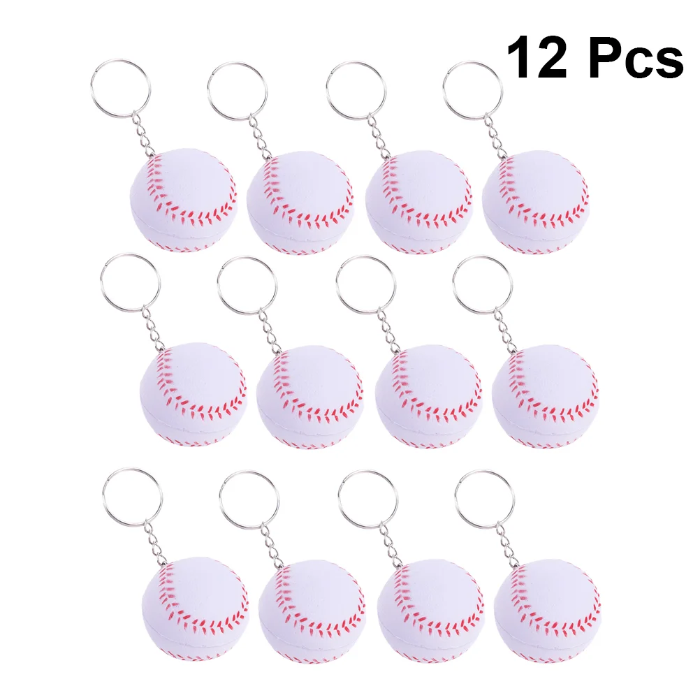 12 PCS Football Decor Keyring Decor Sports Keychains Bulk School Supplies Party Favors Baseball Key Chain Novelty Keychain Funny