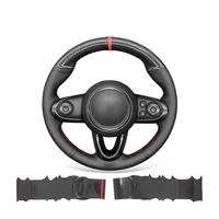 diy custom black pu carbon fiber leather steering wheel cover for mini countryman 2017 2020 hardtop 2014 2020