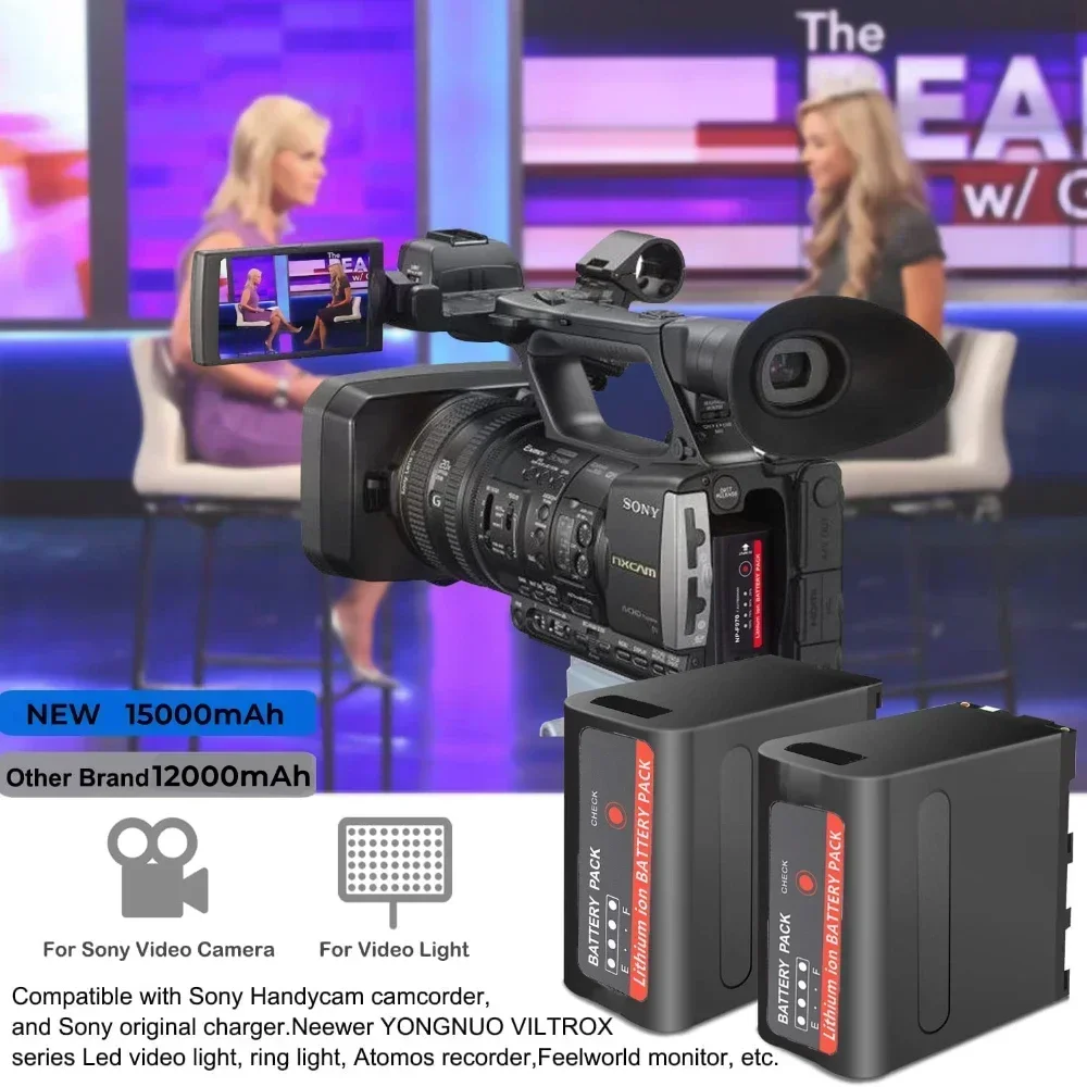 15000 мАч NP-F980 NP-F960 NP-F970 для аккумулятора камеры Sony 7 4 В совместимого с USB-выходом 5