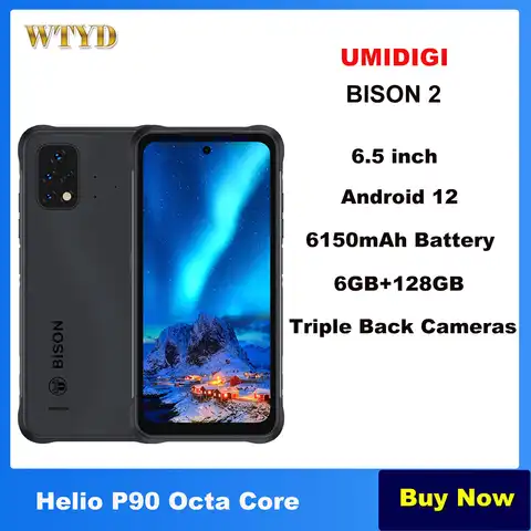 Смартфон UMIDIGI BISON 2 на Android 12, восемь ядер, экран 6 дюймов, 6 ГБ + 128 ГБ