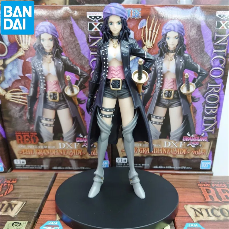 

17CM Bandai Original One Piece DXF Film RED Nico Robin Anime Figure Great Route Vol2 Collection Banpresto Action Figurine Gift