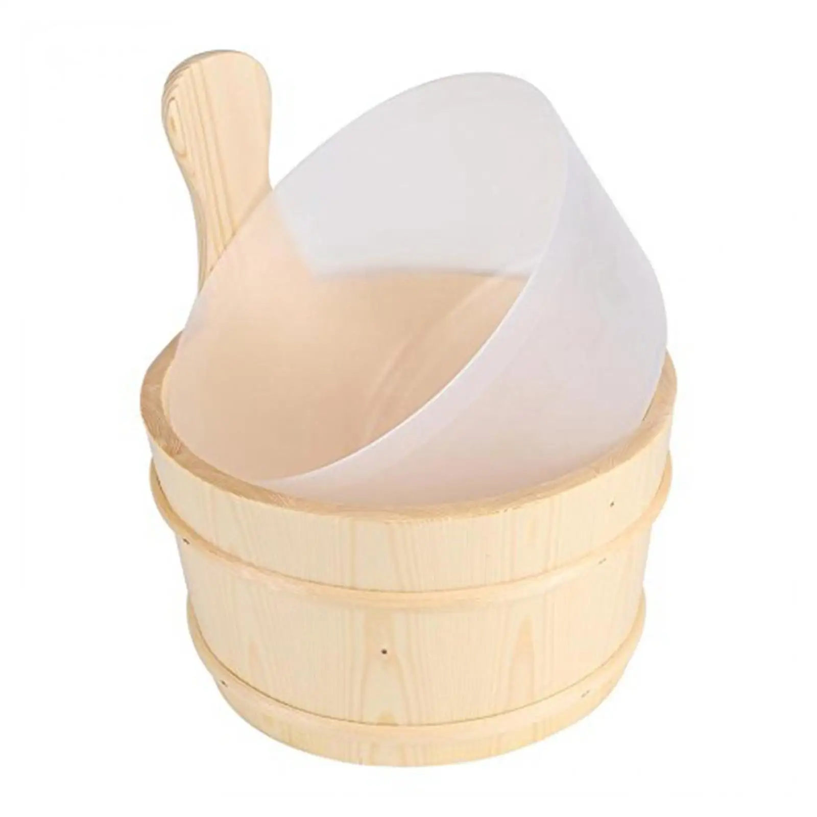 

4 Liter Wooden Sauna Bucket and Ladle with Liner SPA Accessory Handmade