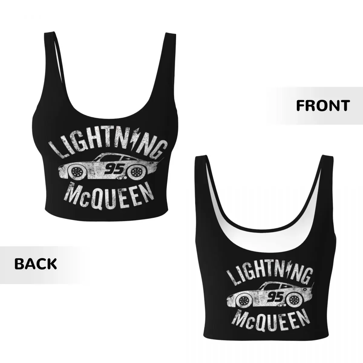 Укороченные топы для тренировок Молния Маккуин Женские Бесшовные Спортивные