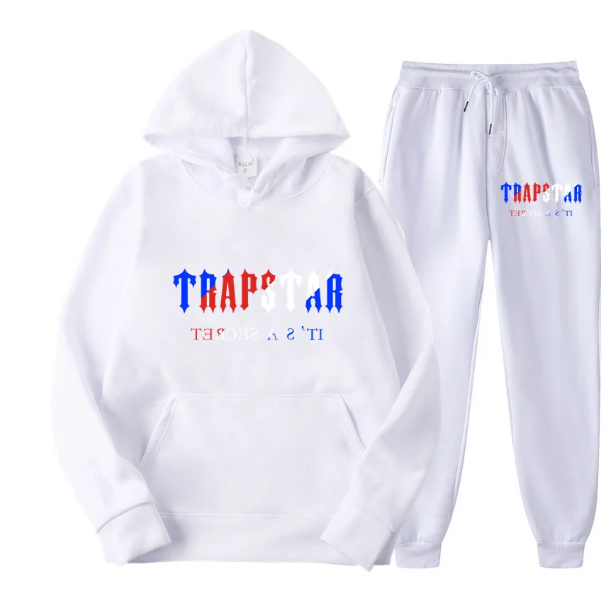 

Trapstar Men's Spring and Autumn Sportswear, Fashionable Hoodie Pants Suit, Warm Millennium Future, University Street, Windproof