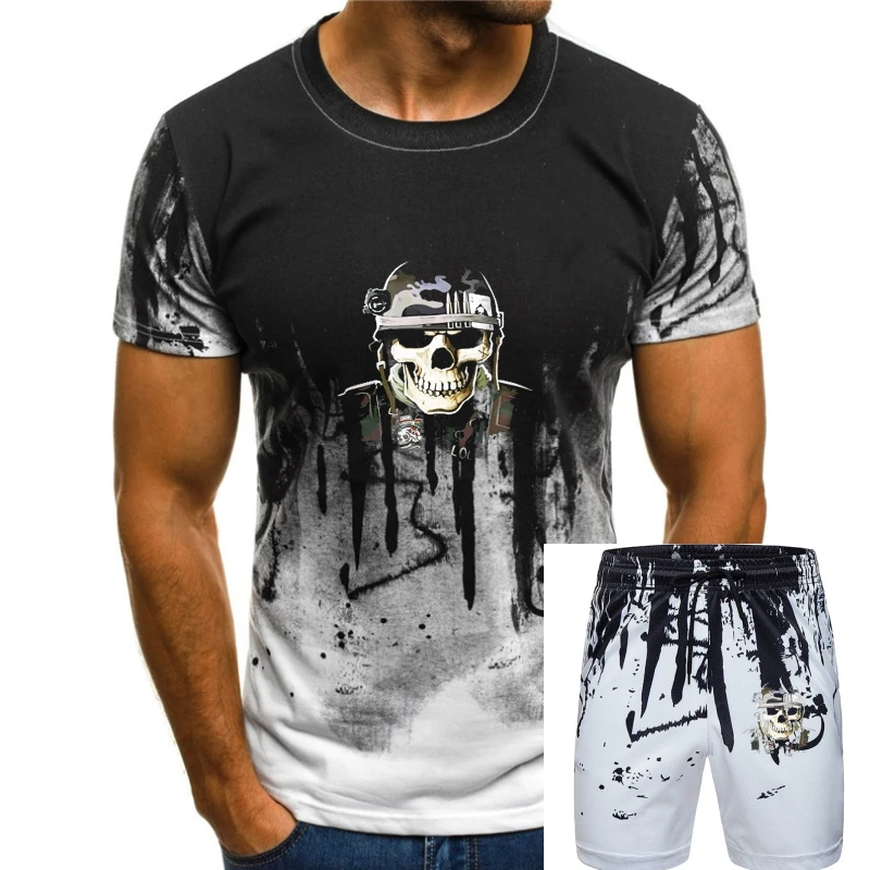 

Military skull decal t-shirt for men army helmet usmc marine corps tee Cool Casual pride t shirt men Unisex Fashion tshirt