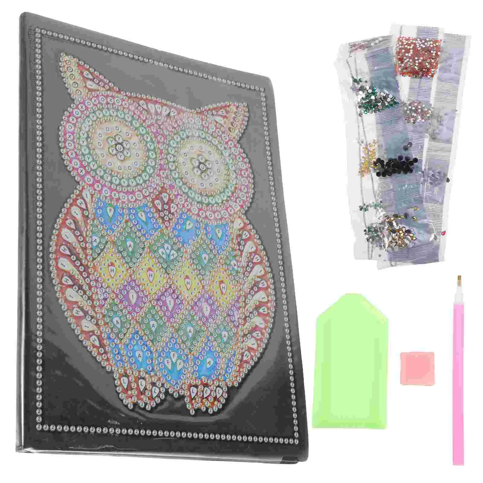 

Decorative Owl Notebook Cover DIY Notepad Diamond Drawing A5 Diamonds Rhinestones Painting Novelty